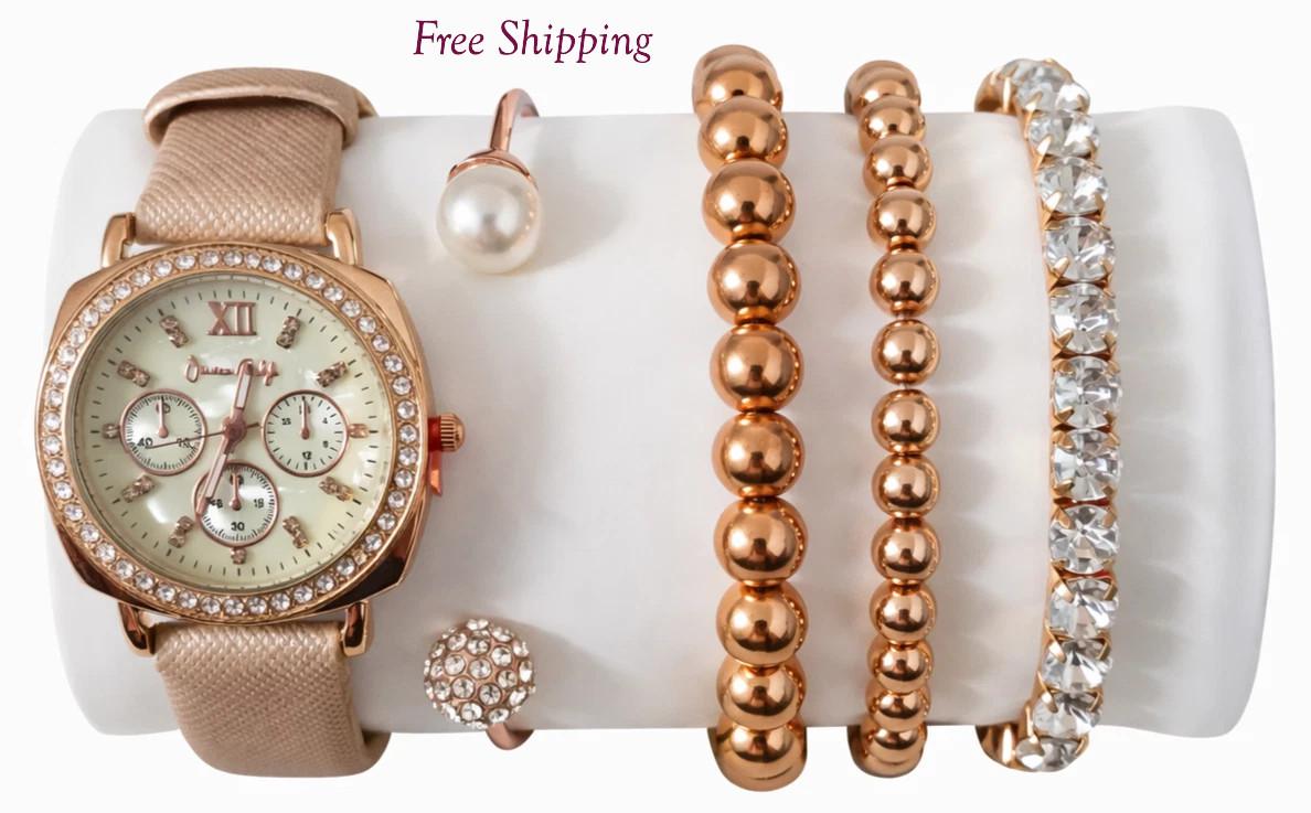 Jessica Carlyle Women’s Rose Gold Crystal Chronograph Watch Stainless Steel Brac Jessica Carlyle Women’s Rose Gold Crystal Chronograph Watch Stainless Steel Brac