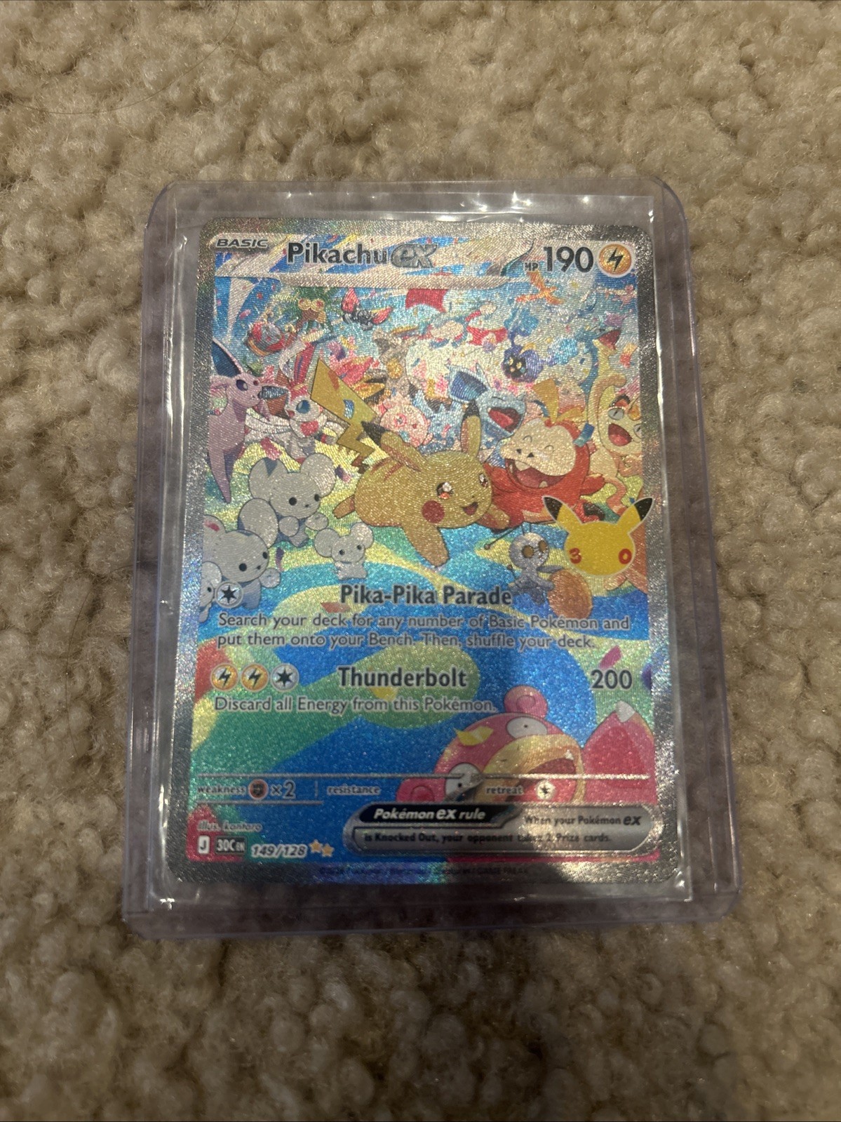 30th Pokemon TCG Day Pikachu ex SIR Full Art Holo EN 149/128 30th Pokemon TCG Day Pikachu ex SIR Full Art Holo EN 149/128