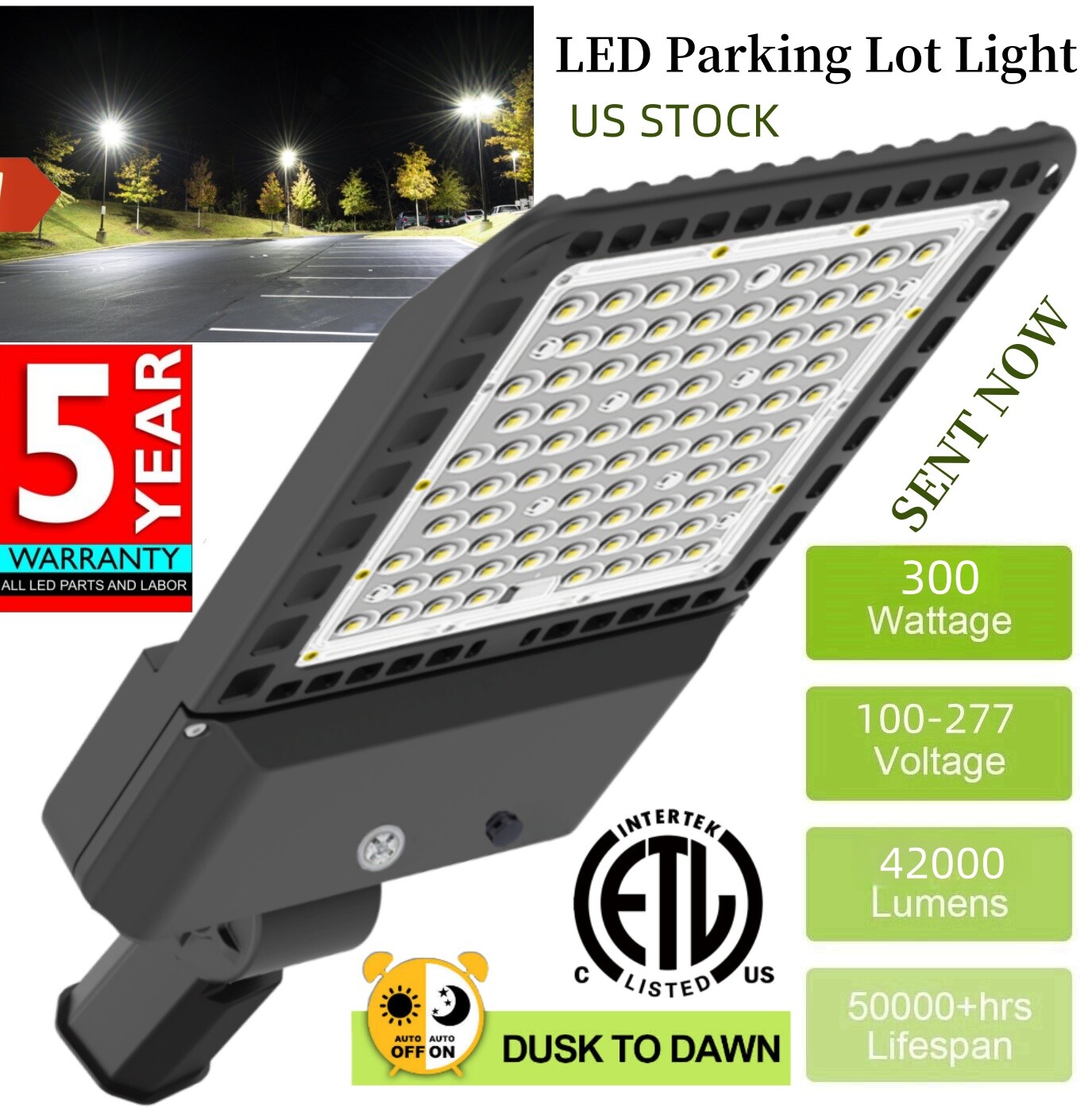 LED Parking Lot Lights 200W 300W Module Street Pole fixture Shoebox Area Light