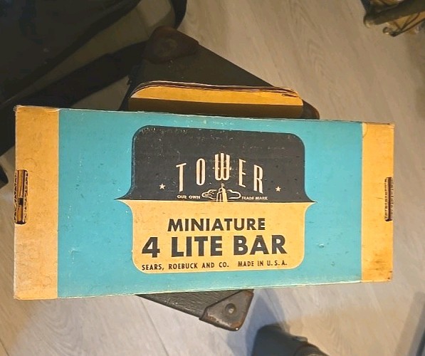 Vintage Tower Sears Roebuck And Co Photo Miniature 4 Lite Bar Tested & Works Vintage Tower Sears Roebuck And Co Photo Miniature 4 Lite Bar Tested & Works