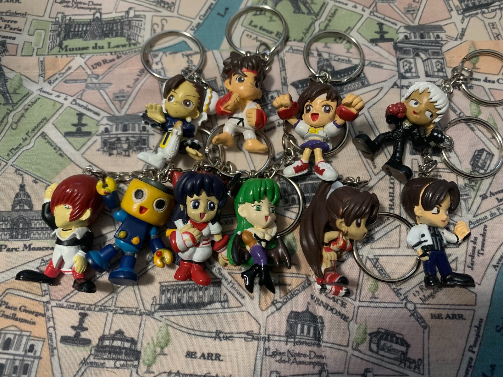 Vintage Capcom vs Snk Banpresto Keychains 10x