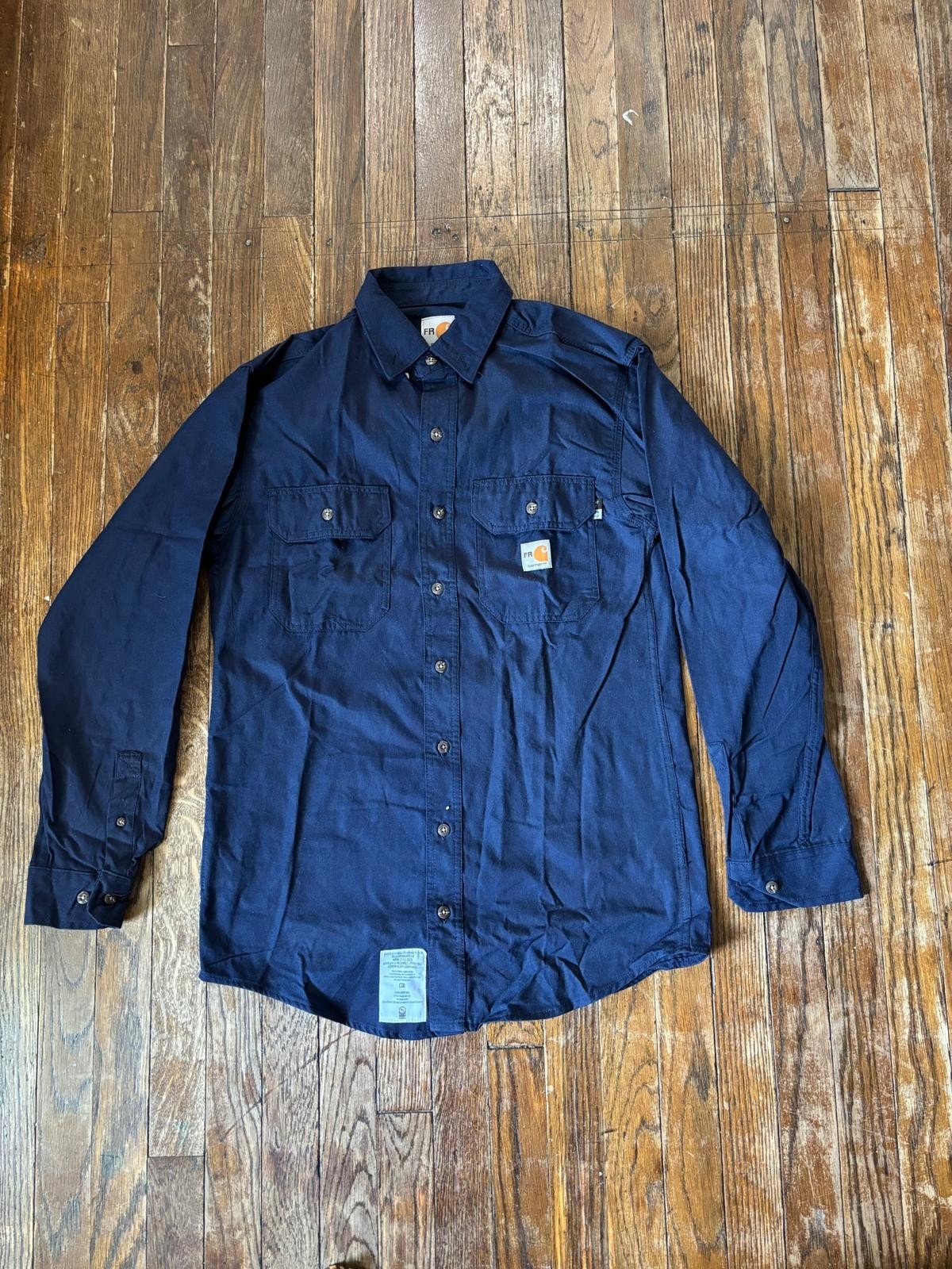 New Carhartt FR Flame Resistant Navy Blue Shirt CAT2 NFPA New Carhartt FR Flame Resistant Navy Blue Shirt CAT2 NFPA