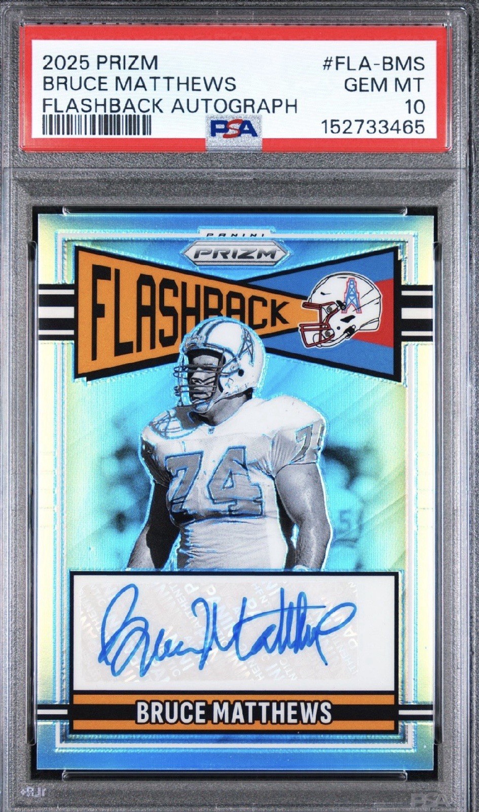 2025 Bruce Matthews Prizm Flashback Autograph No. FLA-BMS  131/149 PSA 10