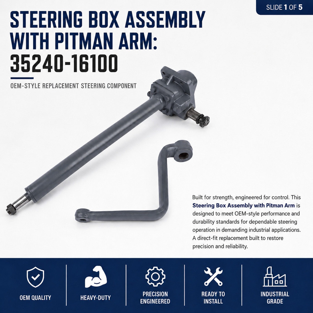 Complete Steering Box Shaft Kubota L245DT L245F 34159-16091 35240-16100 w/Arm Complete Steering Box Shaft Kubota L245DT L245F 34159-16091 35240-16100 w/Arm