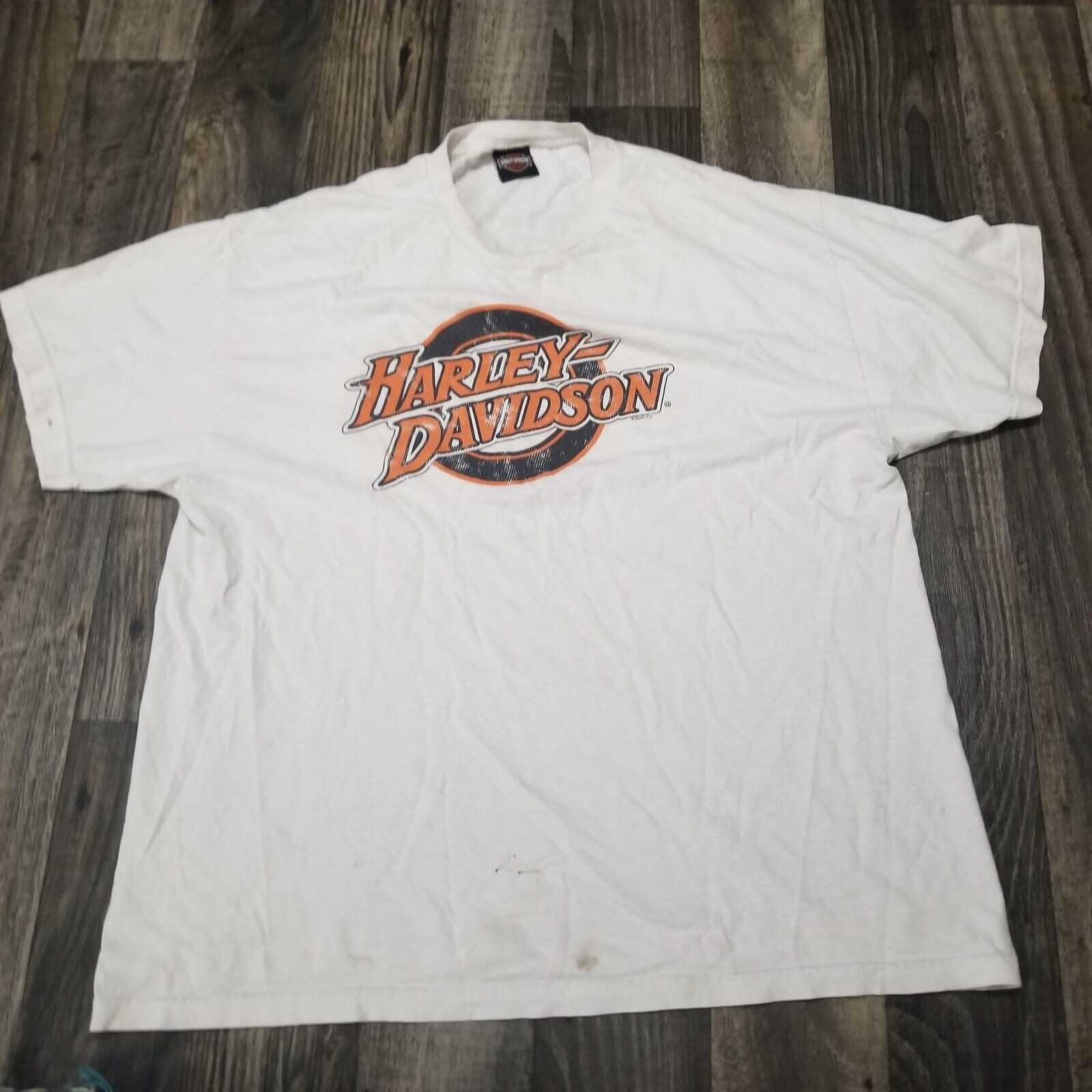 Harley-Davidson White Discolored/stained Osceola Iowa Size 2XL