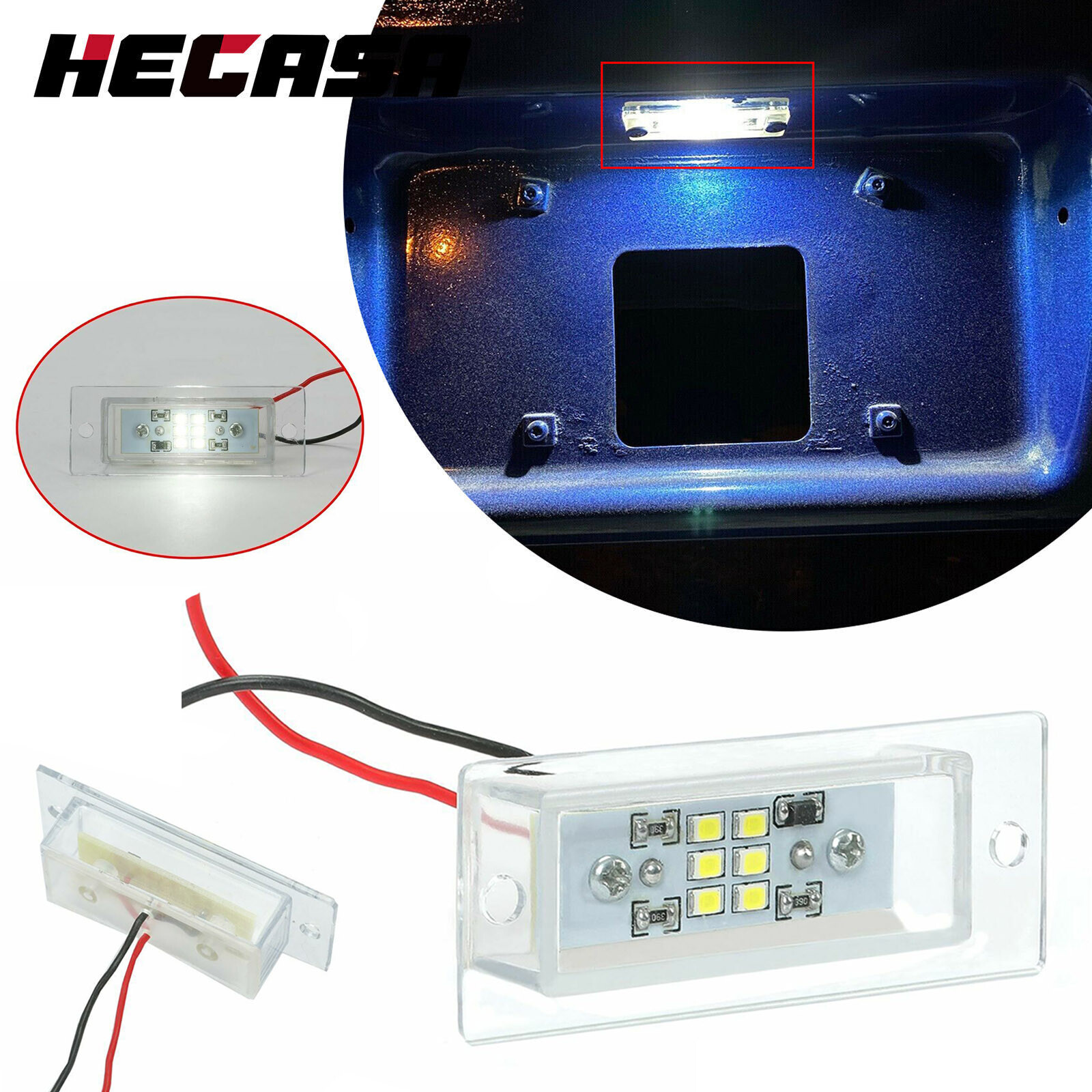 HECASA Universal Rear Roll Pan License Plate Light Lamp for Dodge Ford Chevy GMC HECASA Universal Rear Roll Pan License Plate Light Lamp for Dodge Ford Chevy GMC