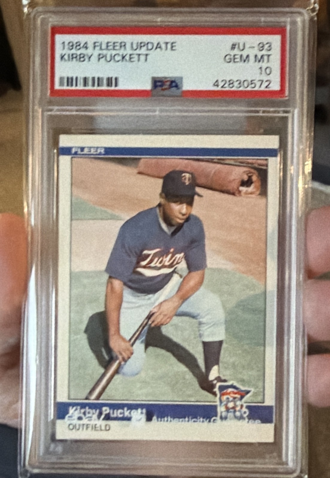 1984 Fleer Update Kirby Puckett #U-93 RC PSA 10 1984 Fleer Update Kirby Puckett #U-93 RC PSA 10