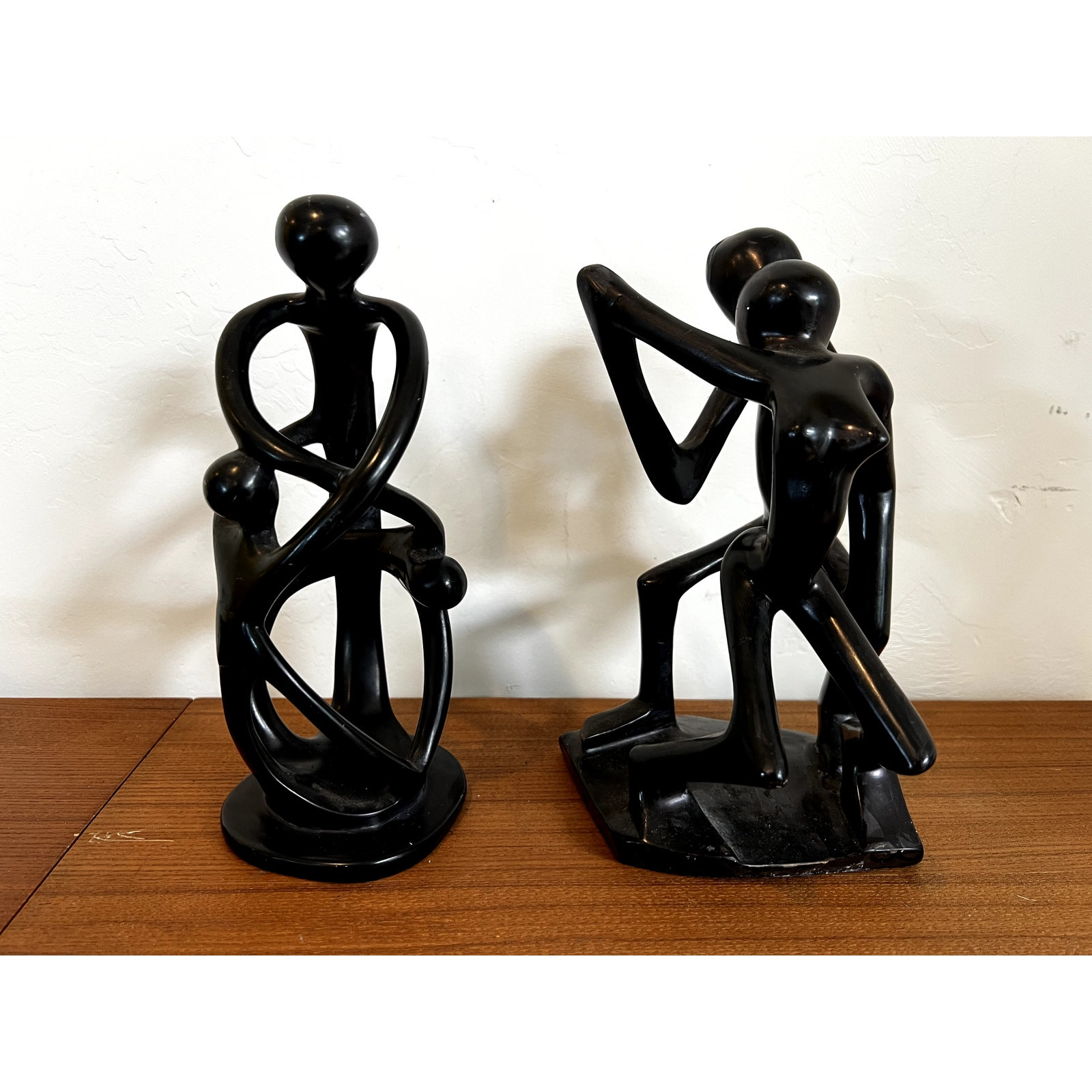 Two Kisii Kenyan Soapstone African Abstract Art Sculptures | Lovers | Family Two Kisii Kenyan Soapstone African Abstract Art Sculptures | Lovers | Family