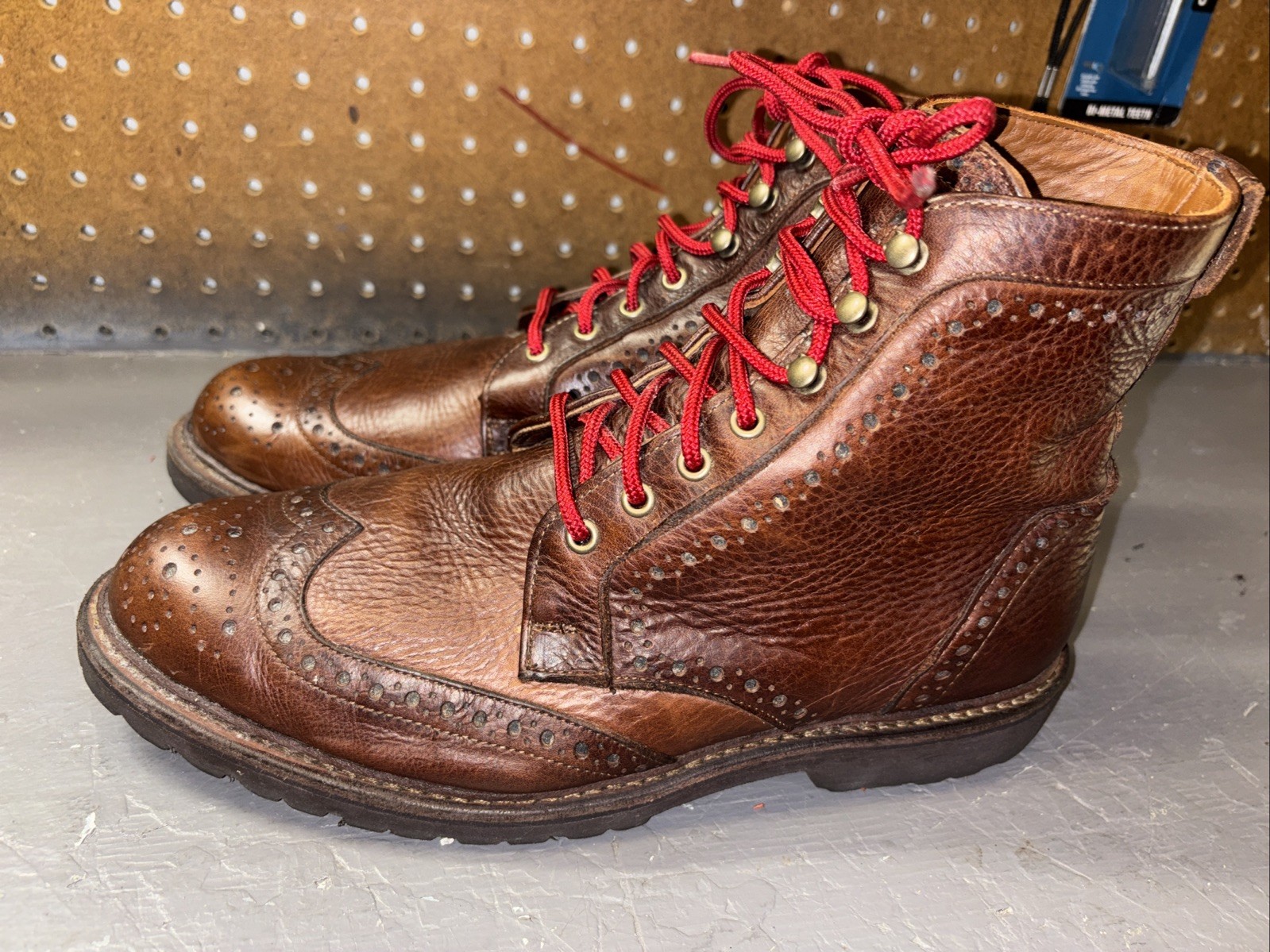Allen Edmonds Long Branch Wingtip Boots Brown Leather Men’s 9.5 3E USA Allen Edmonds Long Branch Wingtip Boots Brown Leather Men’s 9.5 3E USA
