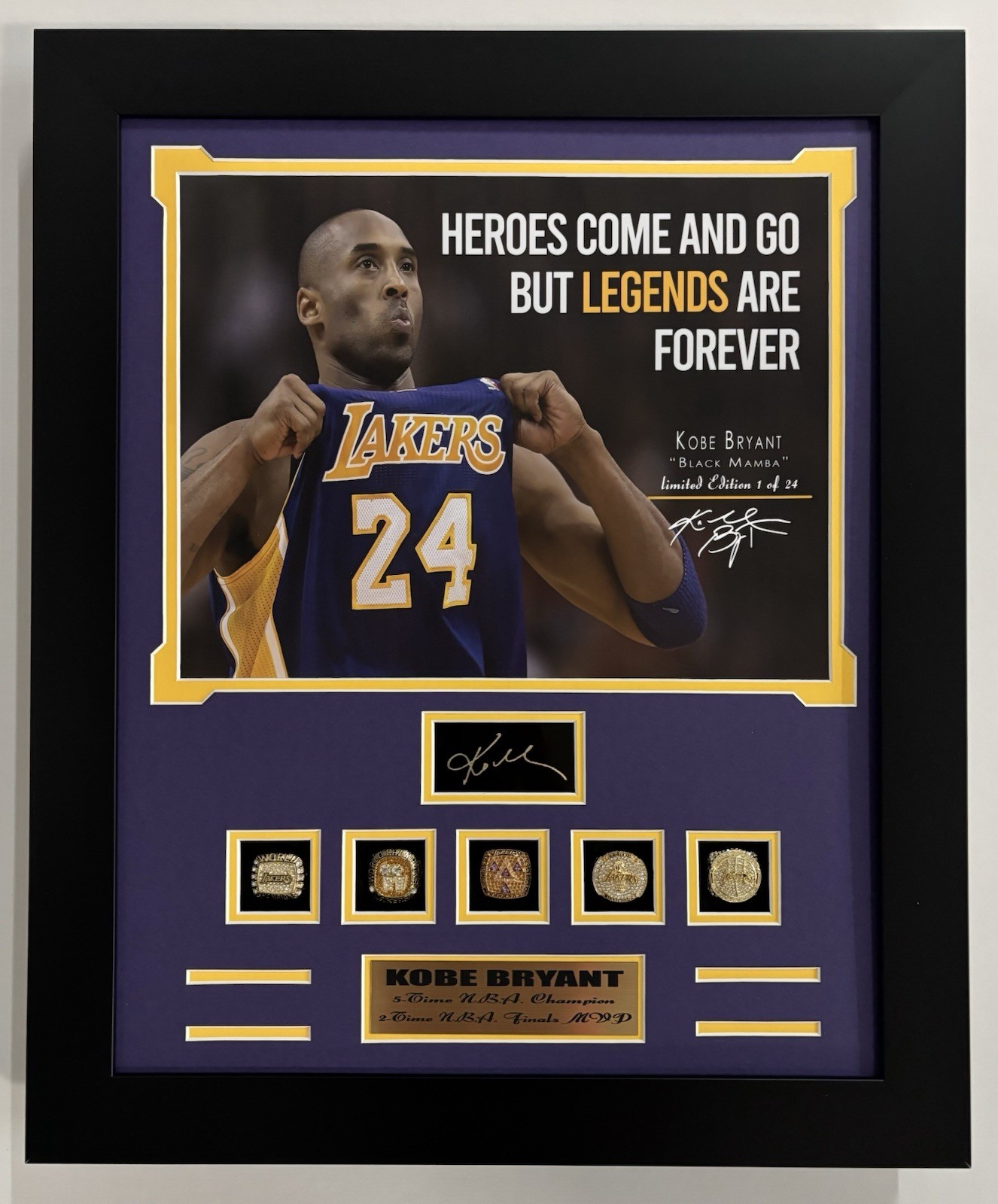 Kobe Bryant Limited Edition Rings Frame Kobe Bryant Limited Edition Rings Frame