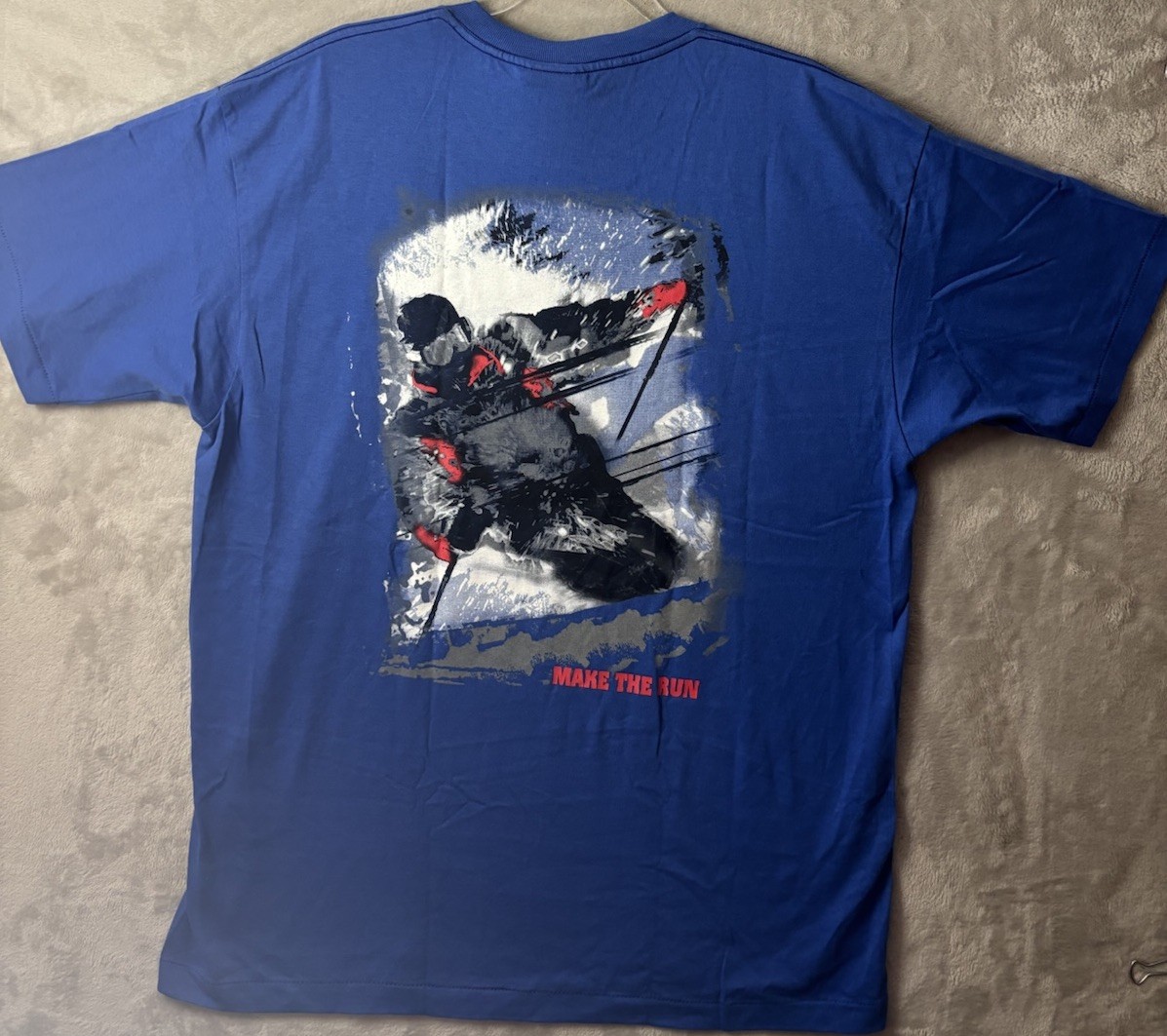 Vintage 90s Marlboro Adventure Team Pocket T Shirt XL Blue Ski Graphic USA Made