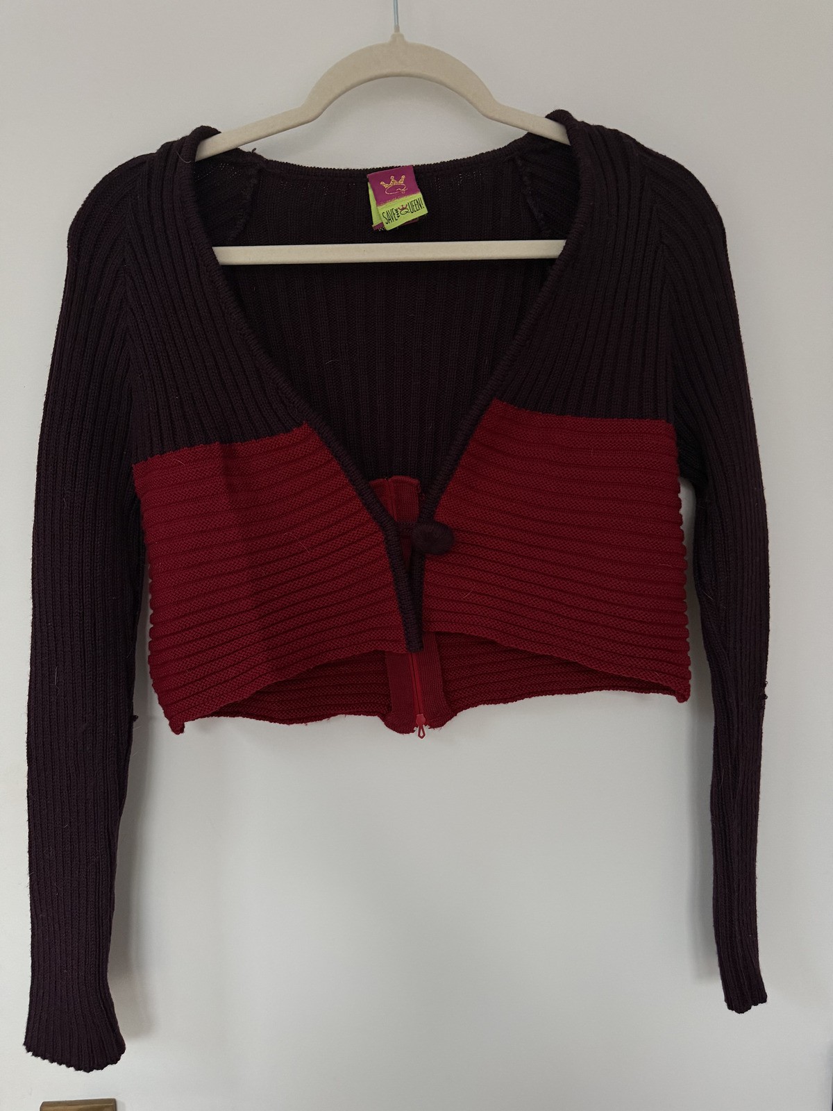 Save The Queen Cropped Red Zipper Bolero Save The Queen Cropped Red Zipper Bolero