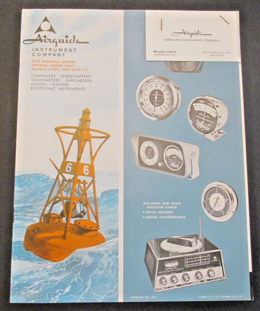 VTG 1963 Airguide Instrument Company Catalog Catalog 964 William Jarvis Chicago VTG 1963 Airguide Instrument Company Catalog Catalog 964 William Jarvis Chicago