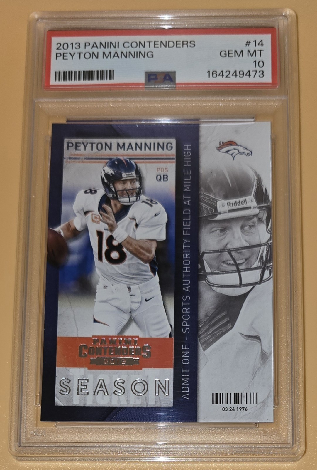 Peyton Manning PSA 10 Low Pop 2013 Panini Contenders Football #14 Denver Broncos