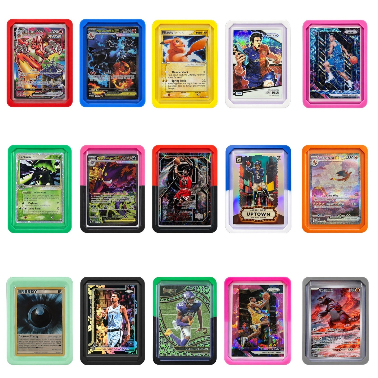 The Bumper Bundle 100% Silicone Toploader Guard Pack of 15 Pokemon Sports Cards