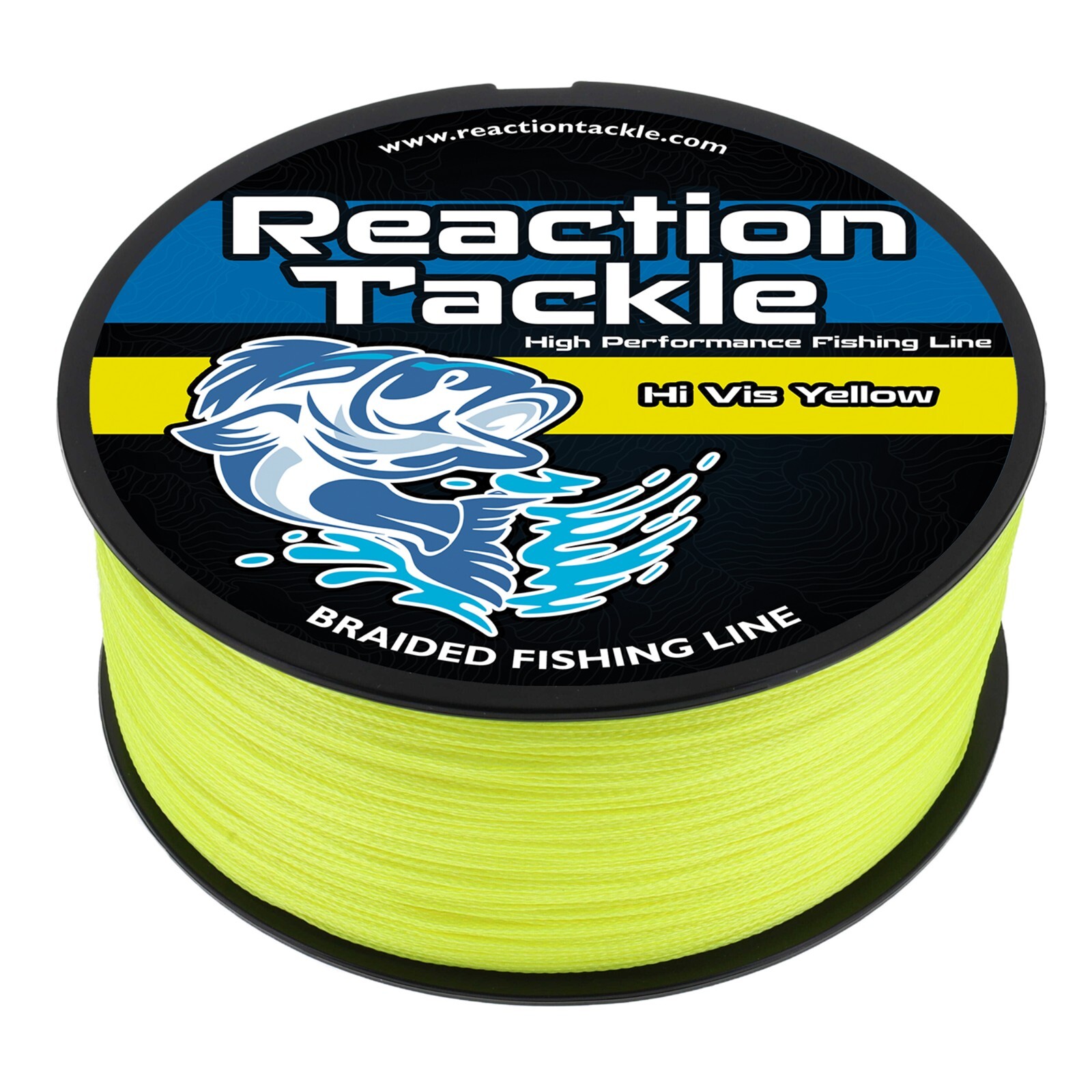 Reaction Tackle Braided Fishing Line Hi Vis Yellow 4 and 8 Strands PE Reaction Tackle Braided Fishing Line Hi Vis Yellow 4 and 8 Strands PE