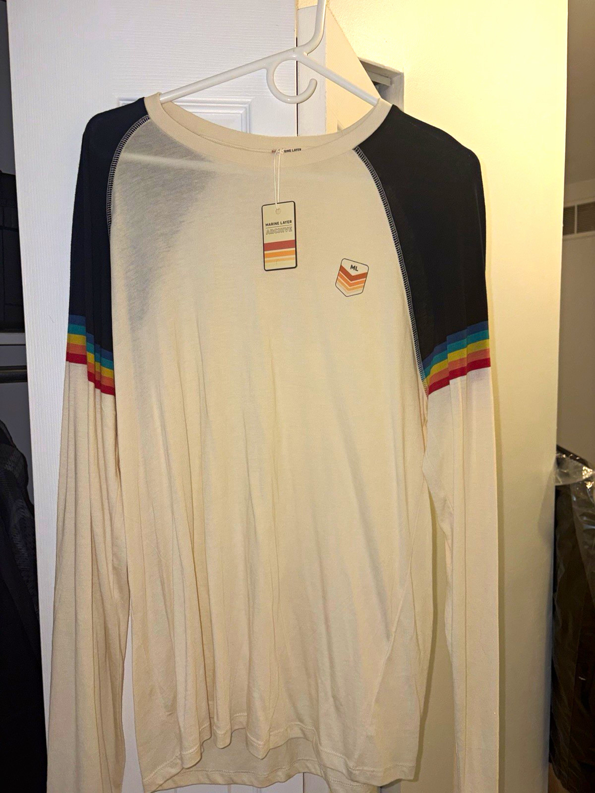 Marine Layer Archive Colorblock Tee Raglan Long Sleeve Crew Neck Cotton L Marine Layer Archive Colorblock Tee Raglan Long Sleeve Crew Neck Cotton L