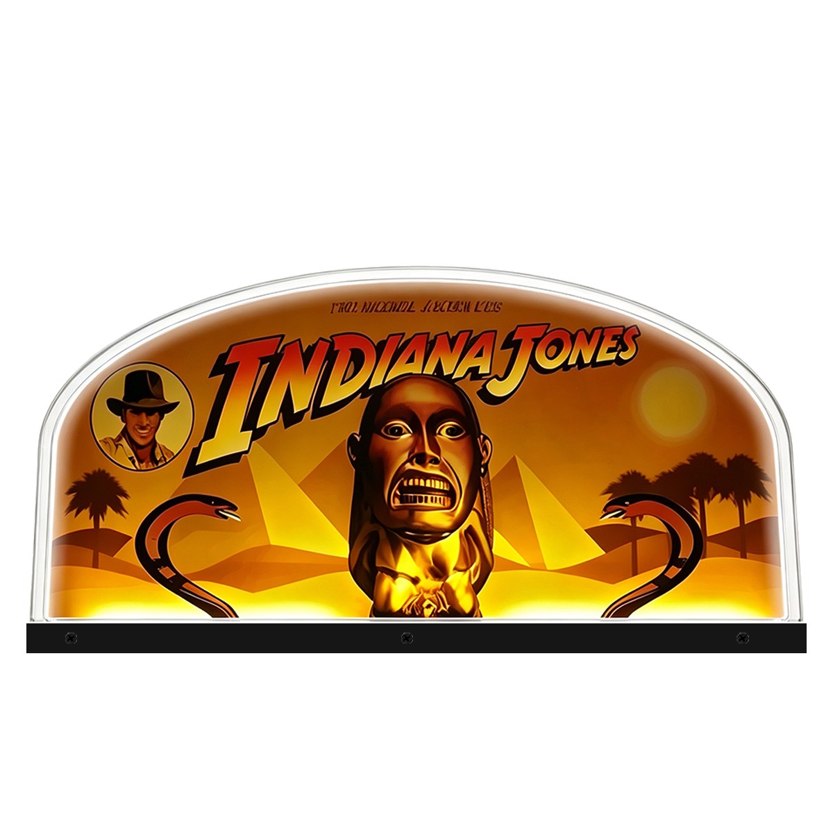 Indiana Jones Pinball Topper Acrylic Printed RGB LED Sign for Pinball Machine