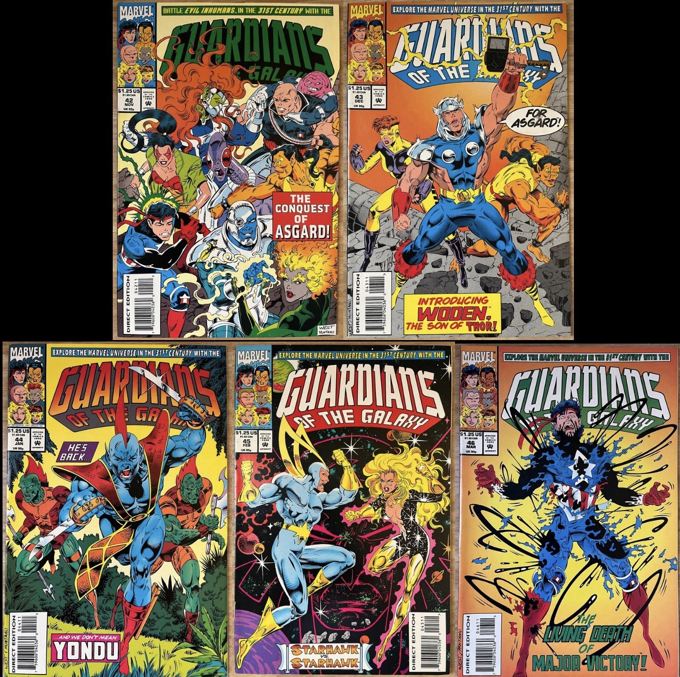 Guardians of the Galaxy #42 #43 #44 #45 #46 1993-94 Marvel Comics Woden, Yondu