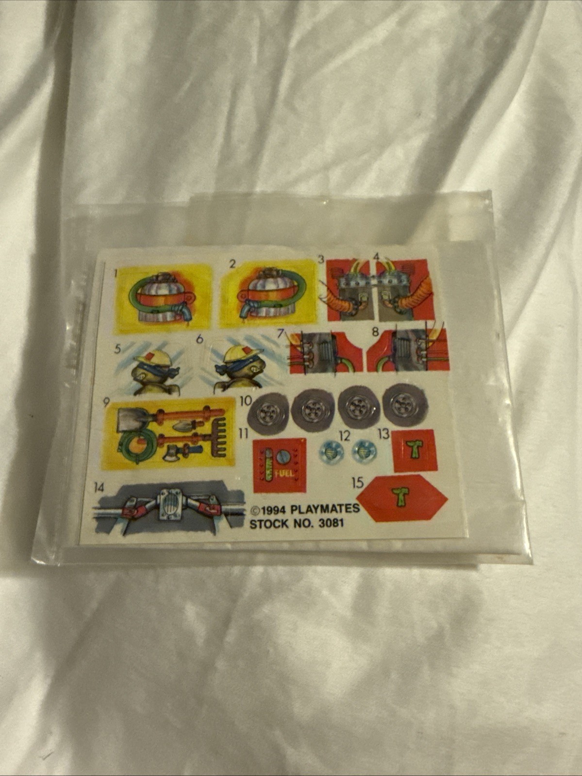 Vintage 1994 TMNT Playmates Mighty Mutations Construction Leonardo Sticker Sheet