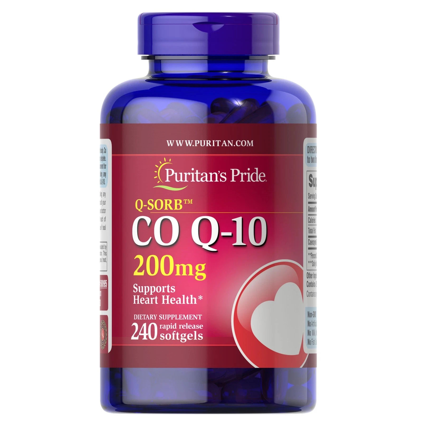 Puritan's Pride Q-SORB Co Q-10 200 mg - 240 Rapid Release Softgels