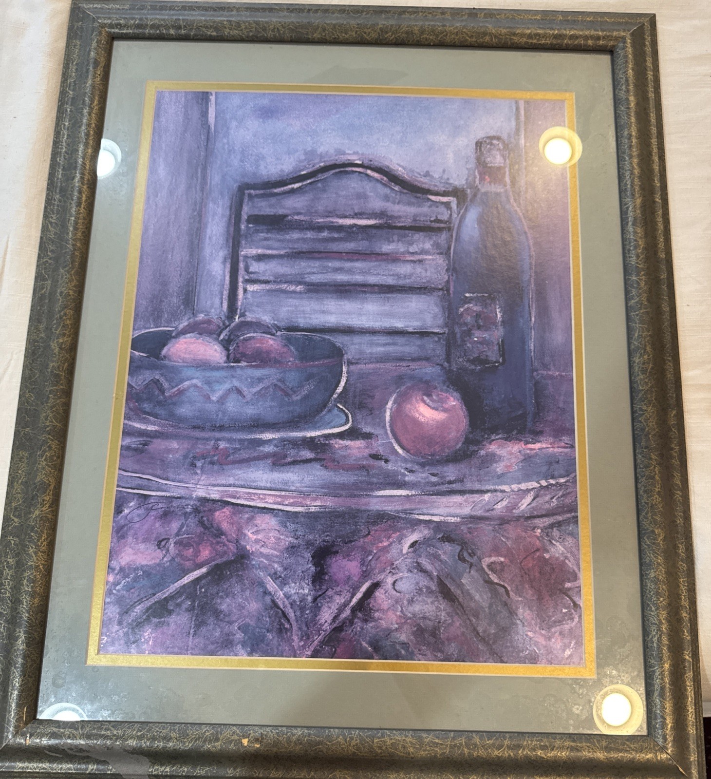 Joyce Combs Wine Still Life Art Large Framed Pastel Print Real Solid Wood Frame Joyce Combs Wine Still Life Art Large Framed Pastel Print Real Solid Wood Frame