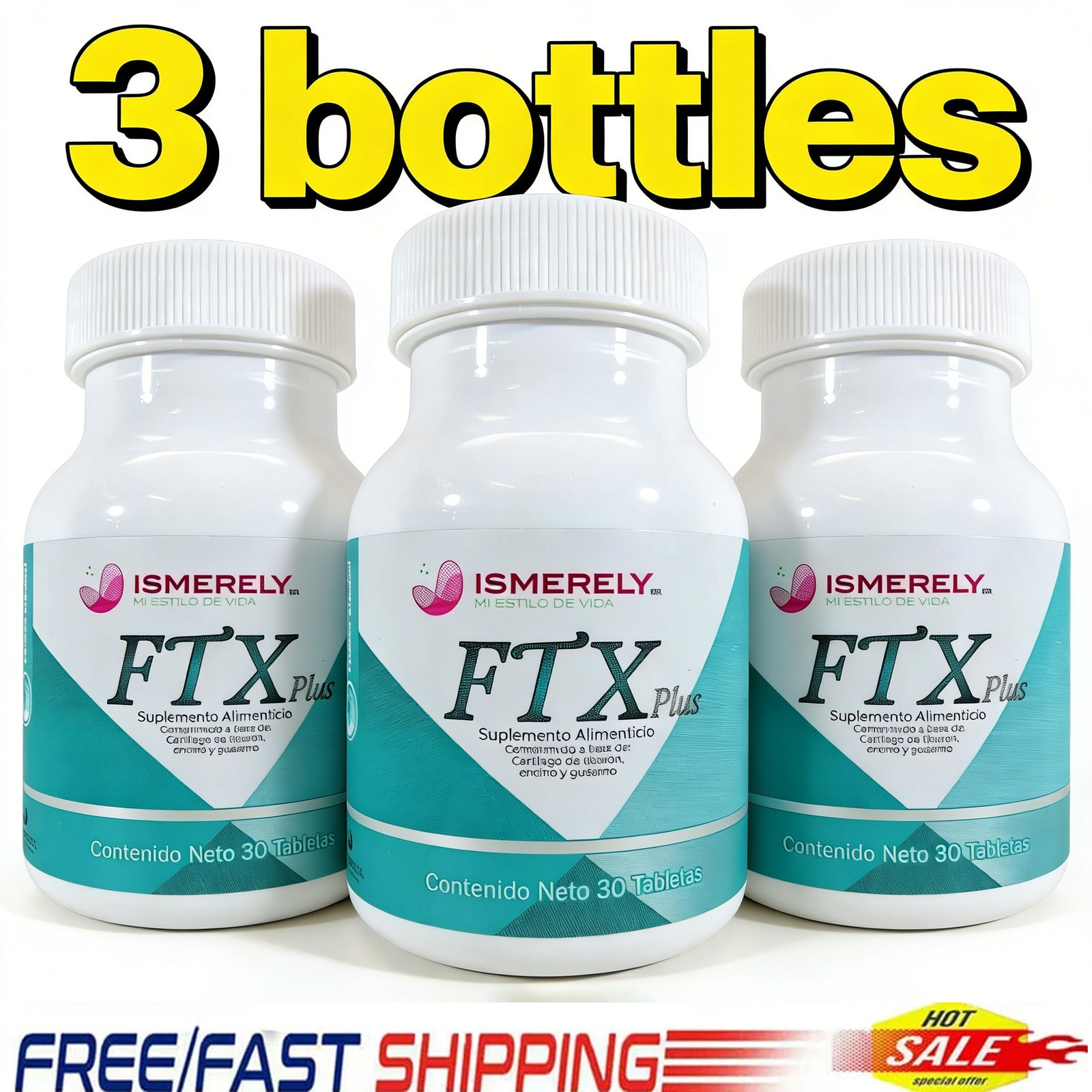 3 pack ISMERELY PLUS 100%NATURAL 30 TABS (FAST )
