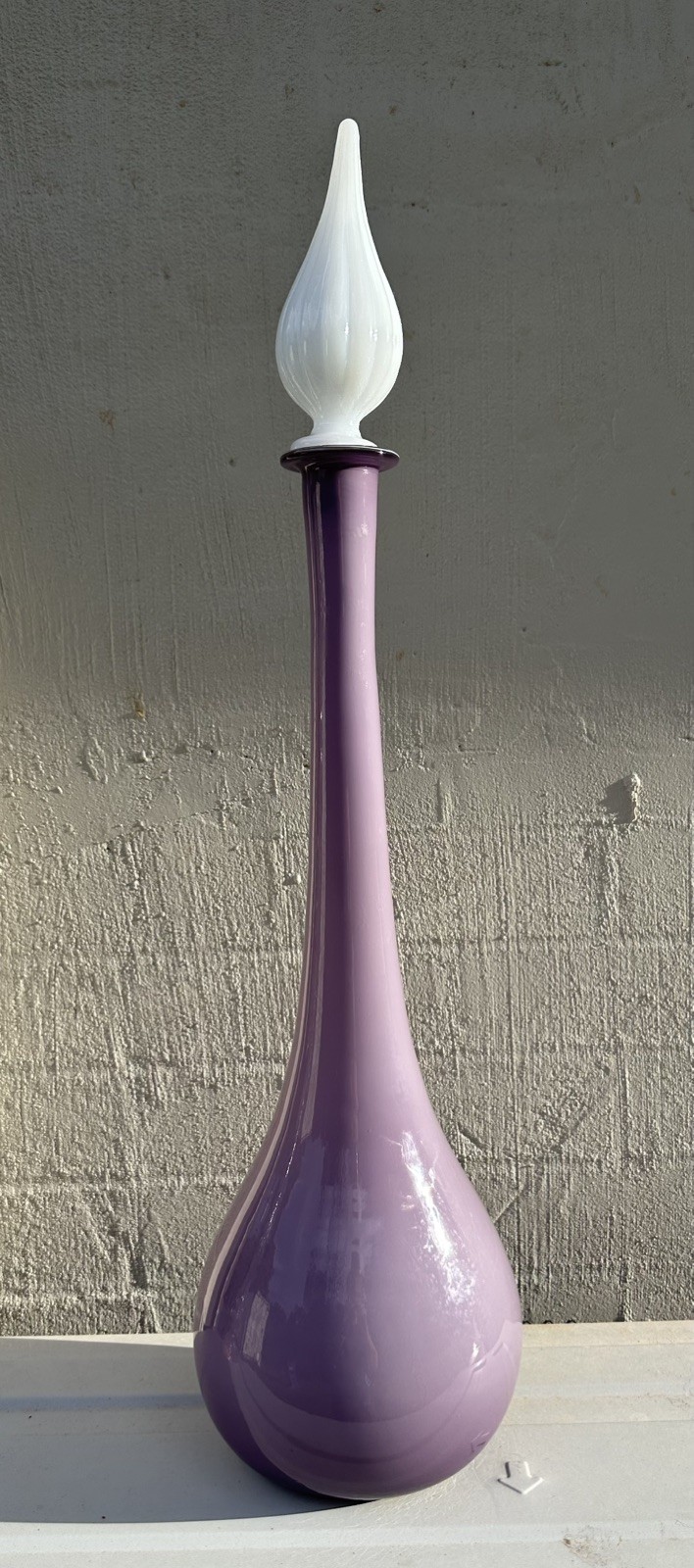 Huge MCM Lavender Cased Glass Italian Bottle Huge MCM Lavender Cased Glass Italian Bottle