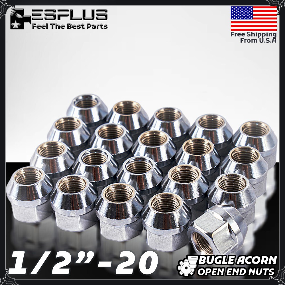 32 Pc Ram Open End Lug Nut 1/2-20 Chrome 3/4\