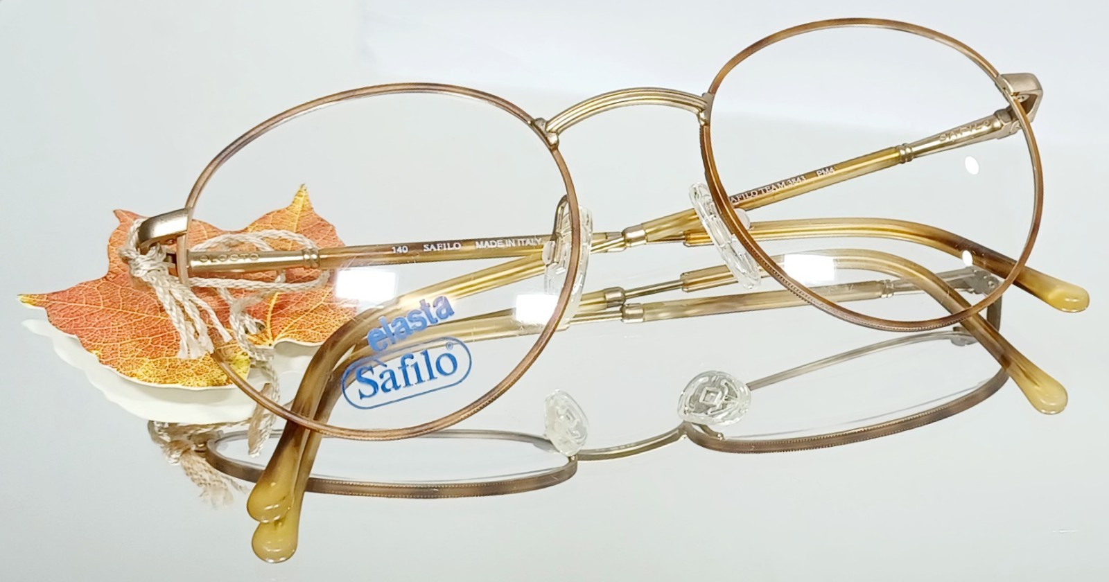 Vintage SAFILO TEAM 3843 PM4 Eyeglasses HONEY GOLD New Metal 51-20-140 Italy
