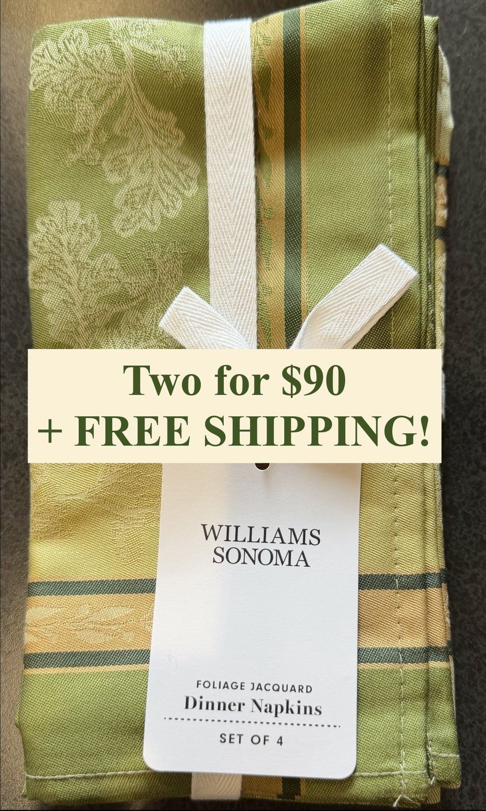 Williams Sonoma Foliage Jacquard Napkins S/4 (Sage/6096938) Williams Sonoma Foliage Jacquard Napkins S/4 (Sage/6096938)