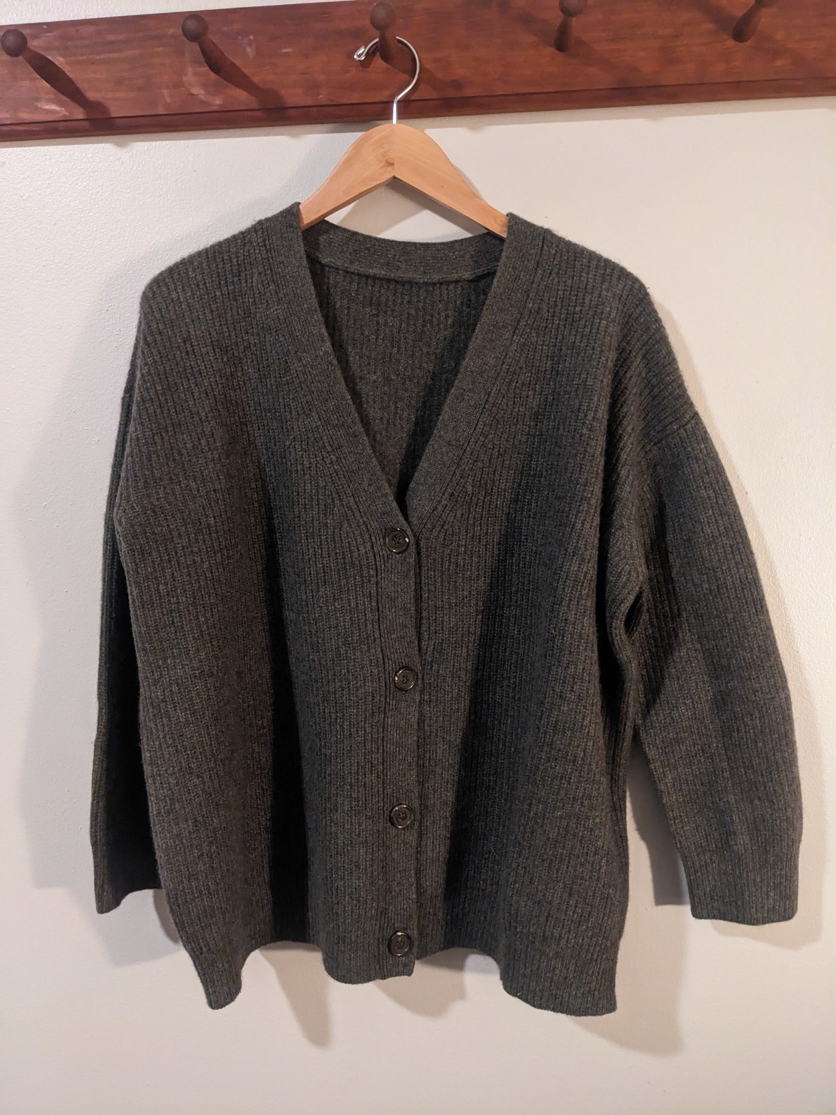 Jenni Kayne Cashmere Cocoon Cardigan - Heathered Olive Green (Small)