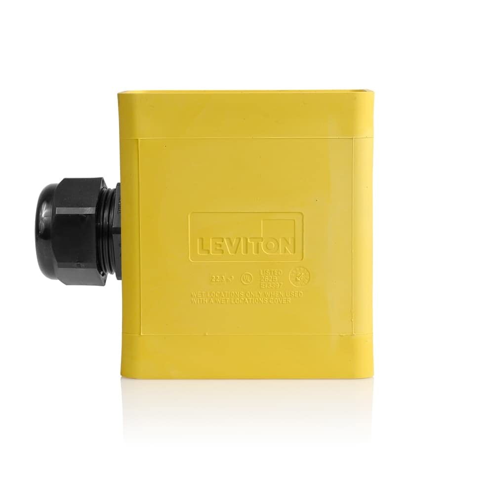 Leviton Portable Outlet Box, Sing-Gang, Extra Deep, Pendant Style with Cable Dia