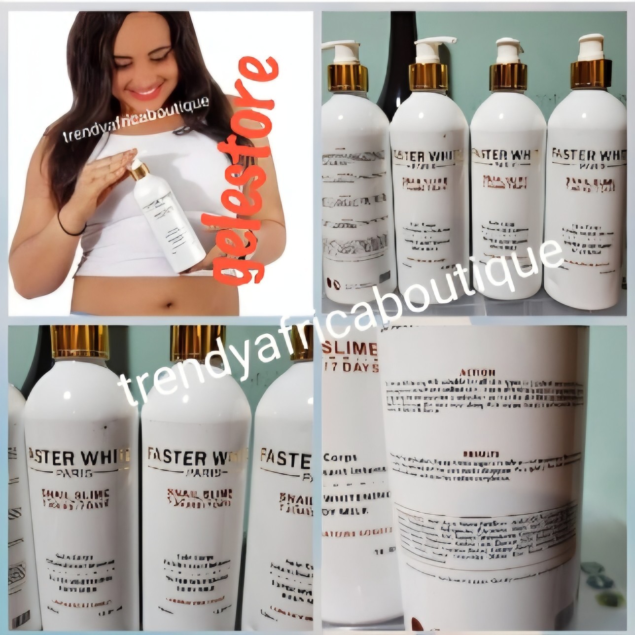 FASTER WHITE SNAIL [SLIME] Super Whitening Body Lotion 500ml X 1 Bottle 👌