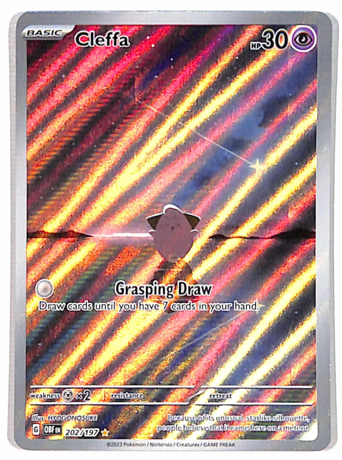 Cleffa 202/197 Illustration Rare Obsidian Flames Pokemon Holo Near Mint Cleffa 202/197 Illustration Rare Obsidian Flames Pokemon Holo Near Mint