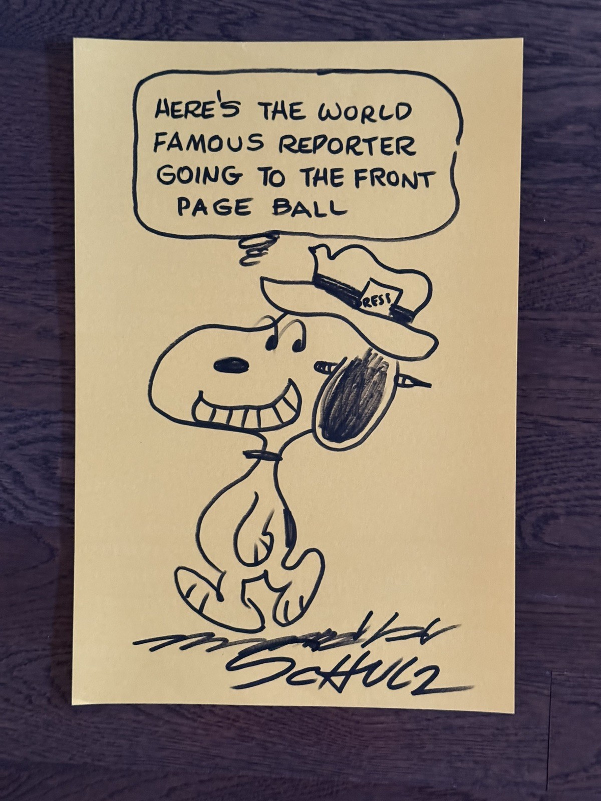 CHARLES SCHULZ SIGNED ORIGINAL SNOOPY DRAWING SKETCH PEANUTS