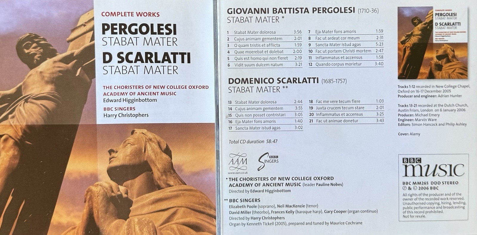 Pergolesi/Scarlatti—Stabat Mater (Academy of Ancient Music). CD Pergolesi/Scarlatti—Stabat Mater (Academy of Ancient Music). CD
