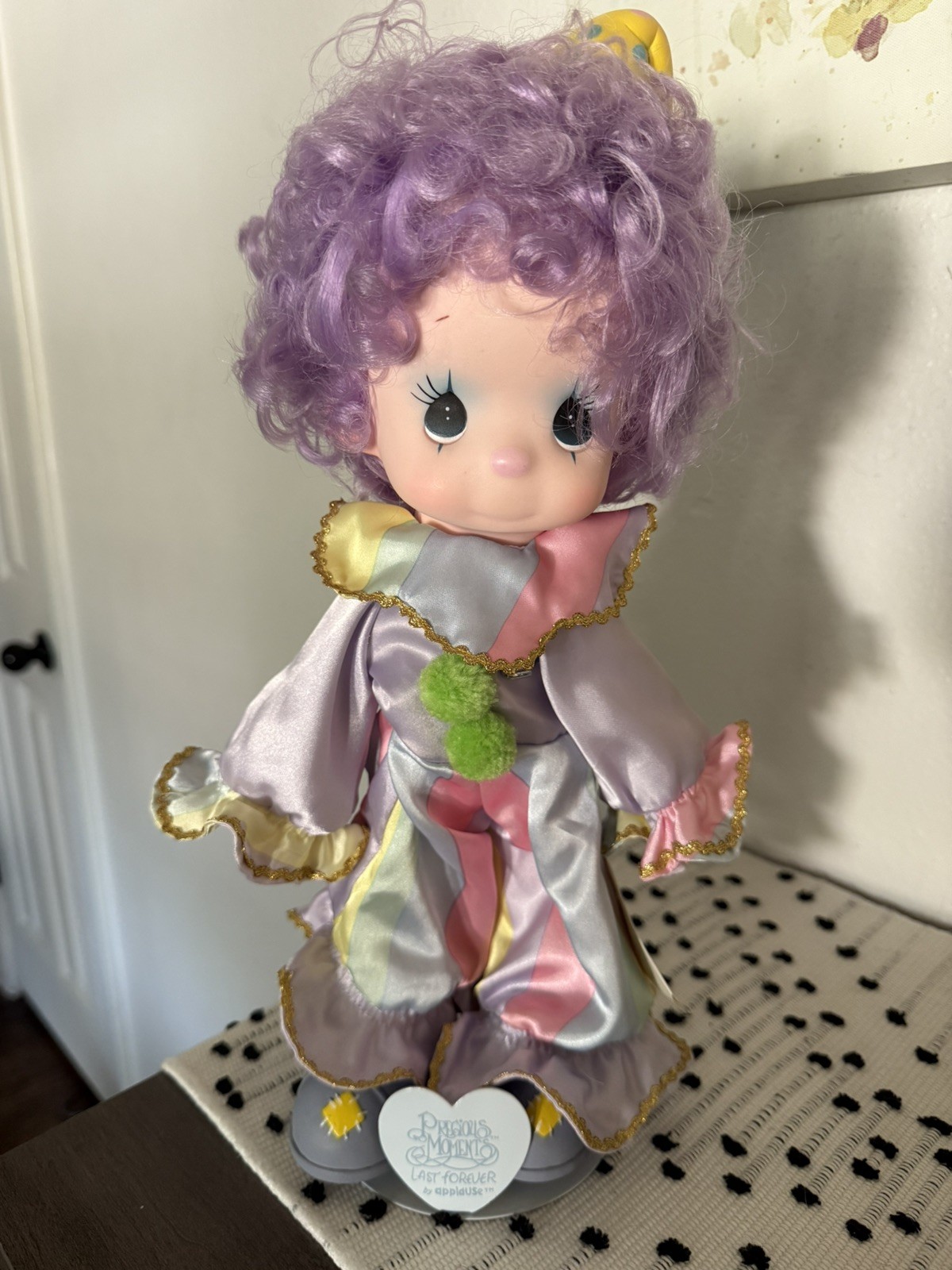 Vintage 80\'s Precious Moments Clown Doll ToTo Happiness is Lord Purple Hair RARE