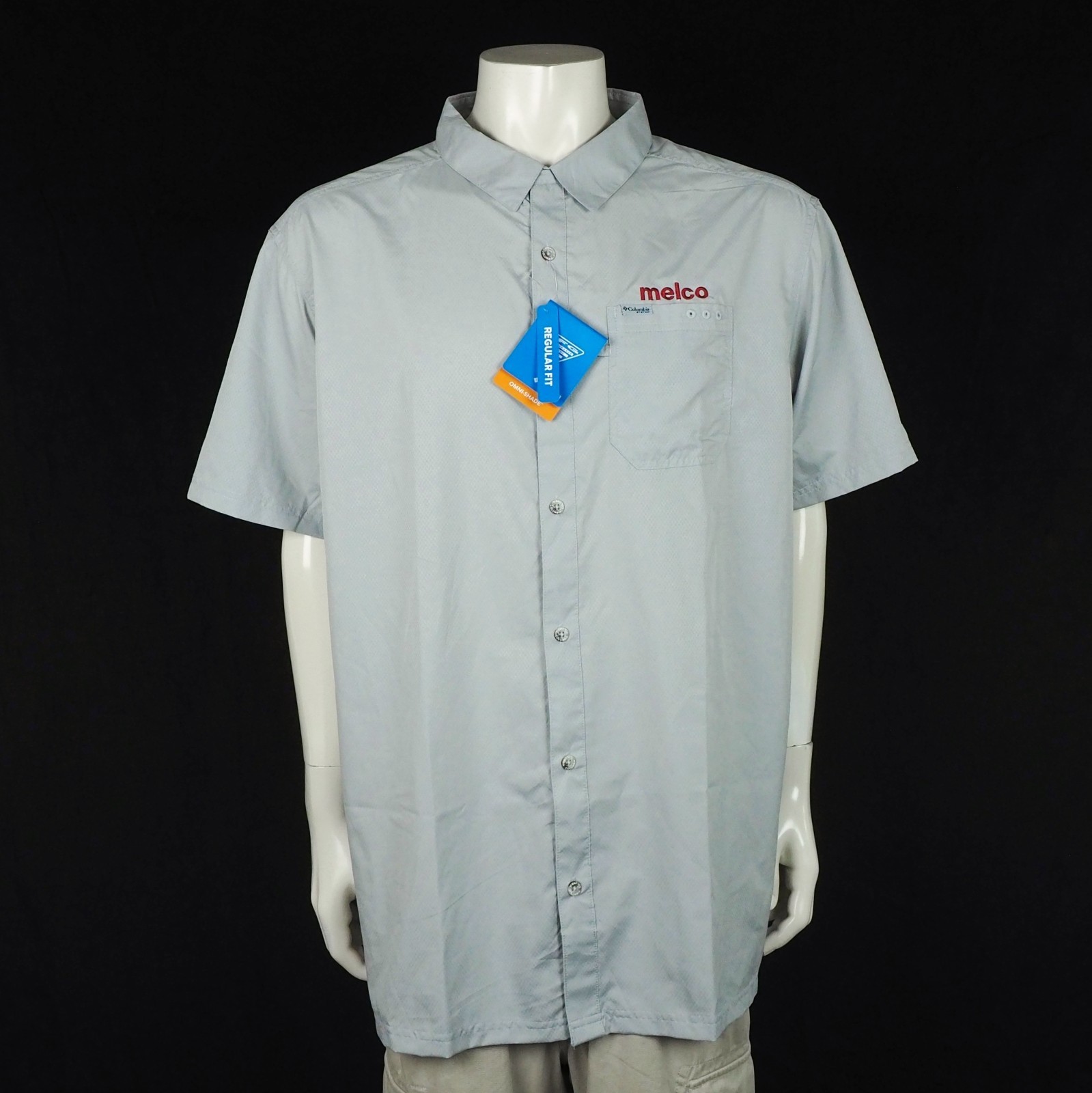New Columbia PFG Slack Tide Fishing Button Down Shirt Mens 2XL XXL Gray Melco New Columbia PFG Slack Tide Fishing Button Down Shirt Mens 2XL XXL Gray Melco
