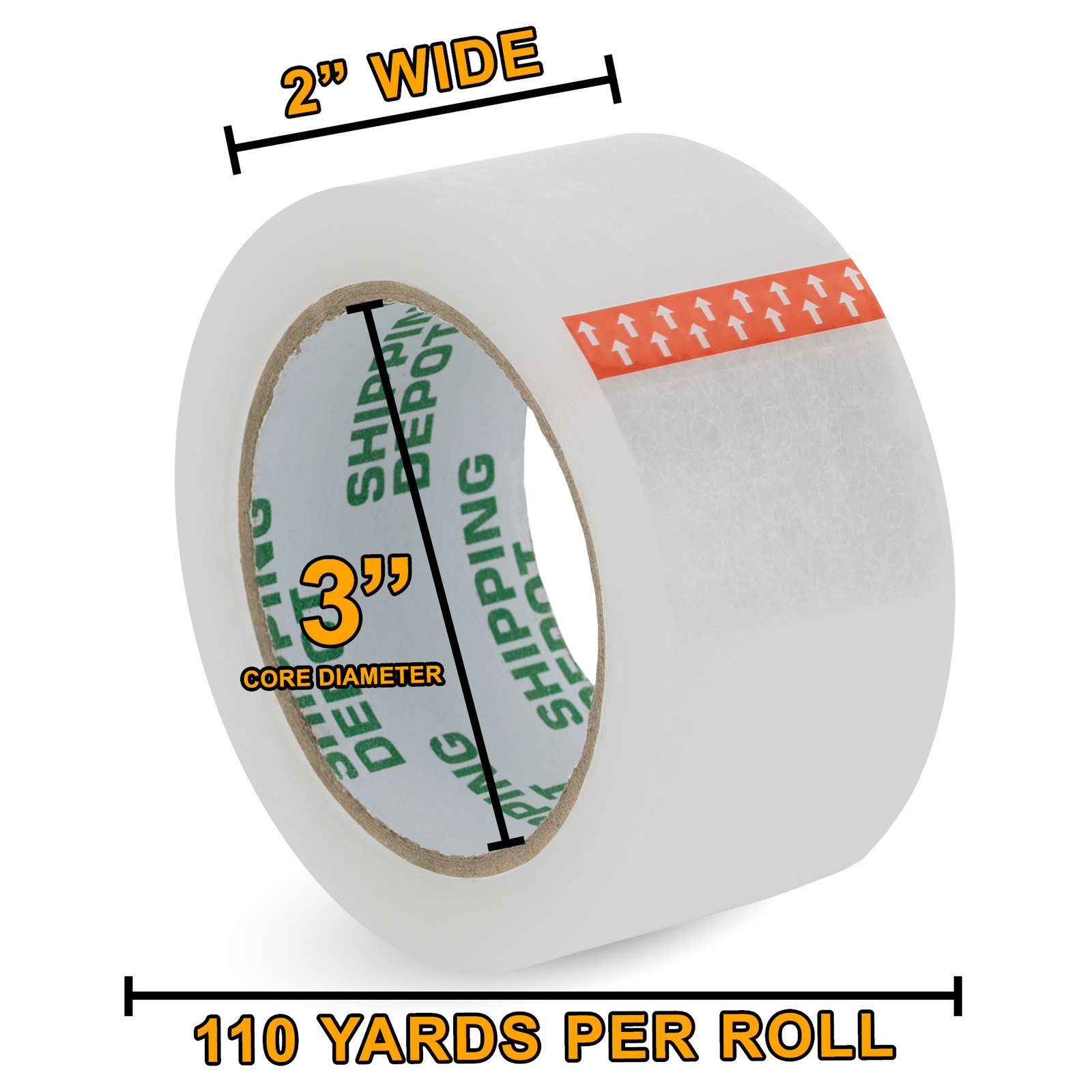Up to 144 Rolls Carton Sealing Clear Packing Shipping Box Tape 2