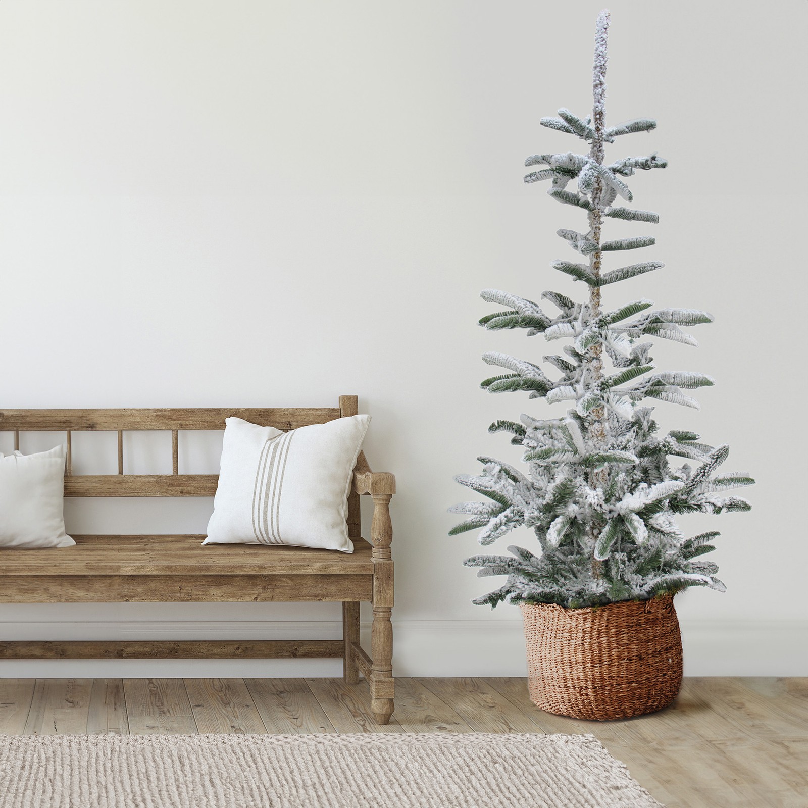 Northlight 7.5\' Flocked Noble Fir Artificial Christmas Tree - Unlit