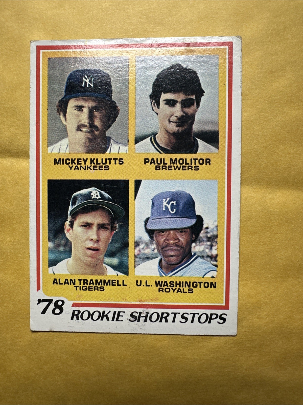 1978 Topps Rookie Shortstop Paul Molitor, Alan Trammell, UL Washington #707 (RC) 1978 Topps Rookie Shortstop Paul Molitor, Alan Trammell, UL Washington #707 (RC)