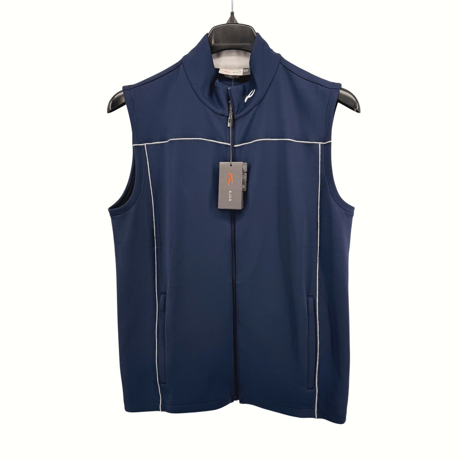NEW KJUS Damian Vest Mens 50/M Vest Navy Blue Full Zip Performance K00446 Golf
