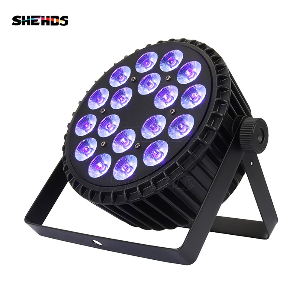 2/4/8/10Pcs 18x18W LED RGBWA+UV 6in1 Flat Par Light Stage Lights DJ Party Show