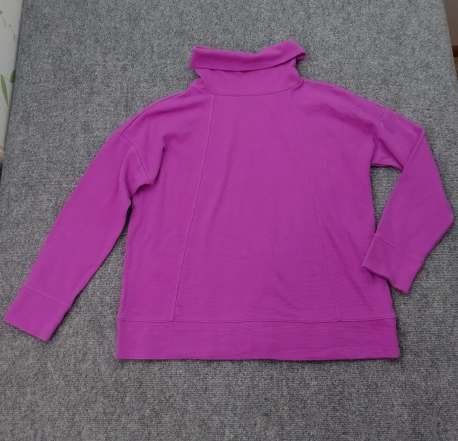 J Jill Fit Running Top Womens Medium Berry Crush Purple Turtuleneck Long Sleeve