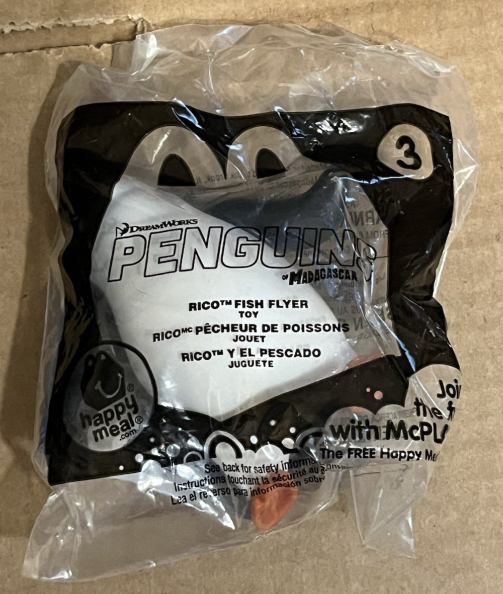 2014 Penguins of Madagascar McDonalds Happy Meal Toy - Rico Fish Flyer #3 2014 Penguins of Madagascar McDonalds Happy Meal Toy - Rico Fish Flyer #3