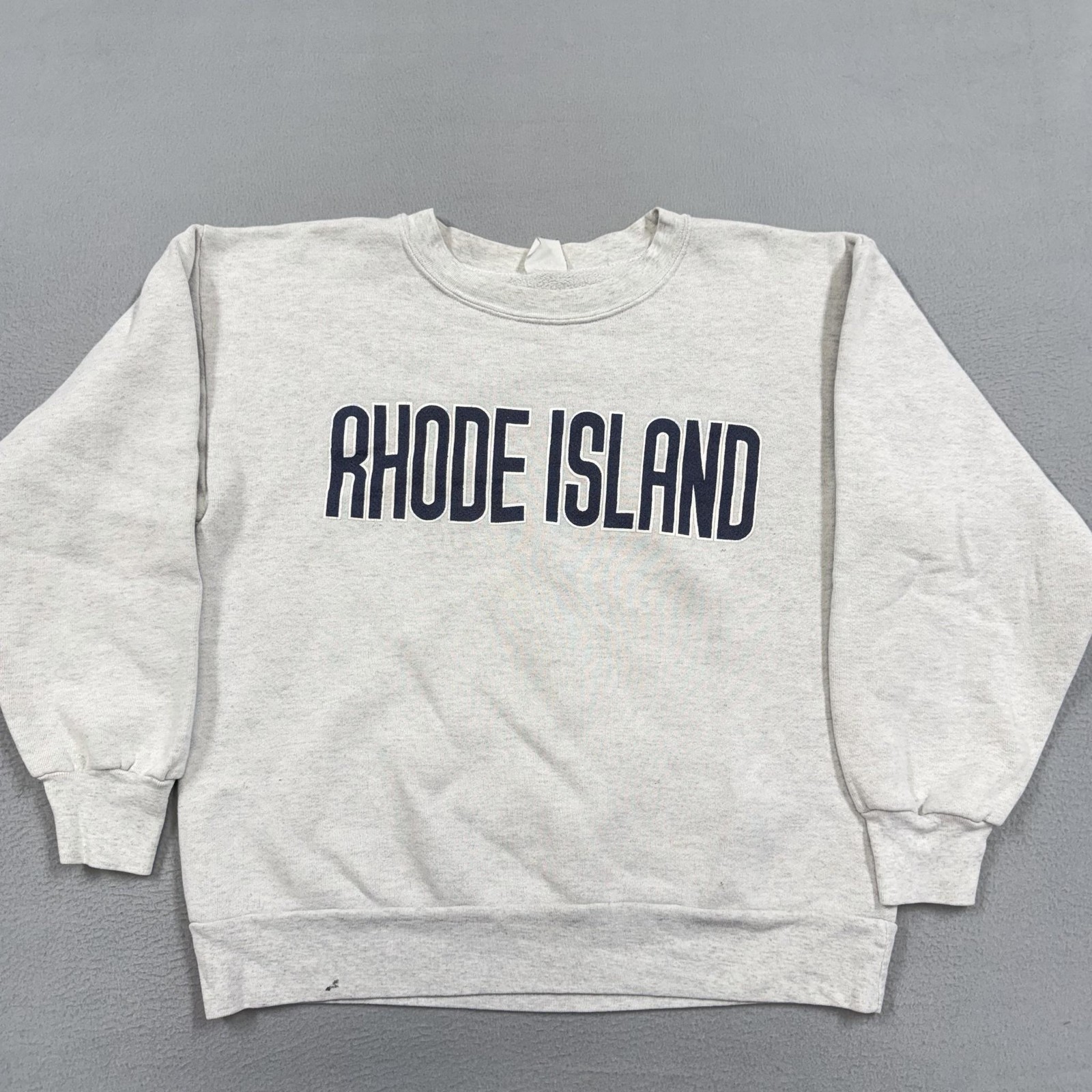 Vintage Rhode Island Sweatshirt Adult small Gray Fleece Crewneck Pullover USA