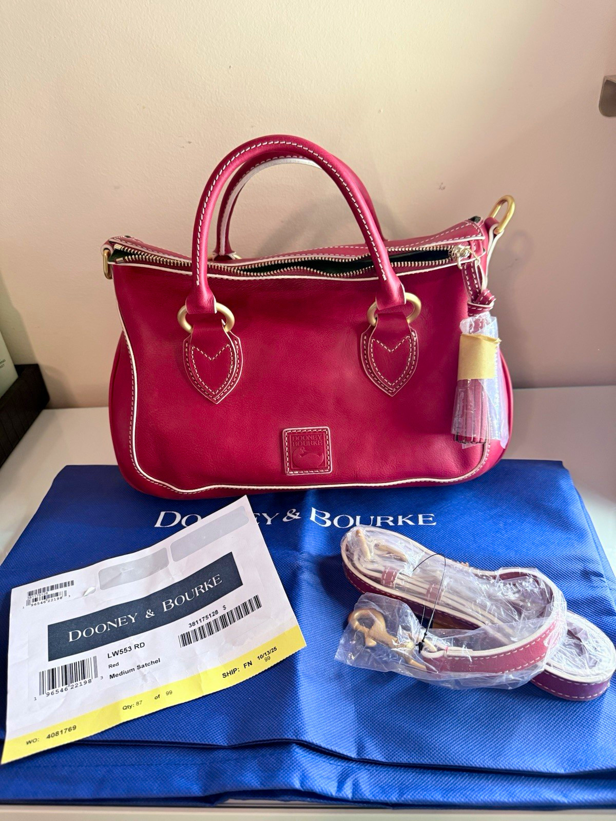 Dooney & Bourke Florentine Edge Medium Satchel – NWT + Dust Bag