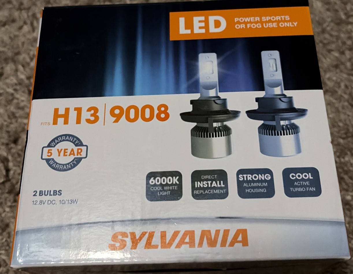 NEW unopenned Sylvania LED 2 Bulbs H13 9008 PN: H13SL.BX2 NEW unopenned Sylvania LED 2 Bulbs H13 9008 PN: H13SL.BX2