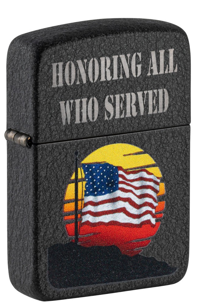 Zippo Honor Flag Design Black Crackle Windproof Lighter, 28582-125630